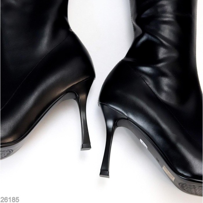 Ботфорти жіночі екошкіра чорні демі 37,38р