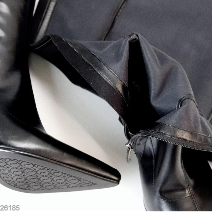 Ботфорти жіночі екошкіра чорні демі 37,38р