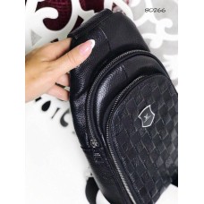 Сумка чоловіча Келвін кросбоді натуральна шкіра Чорна