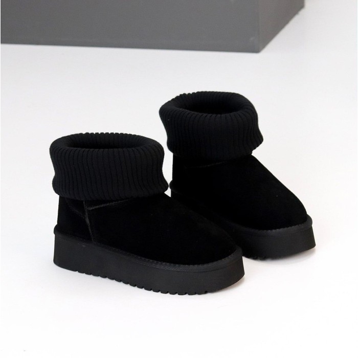 Уггі жіночі натуральна замша колір-чорний зима 36р.