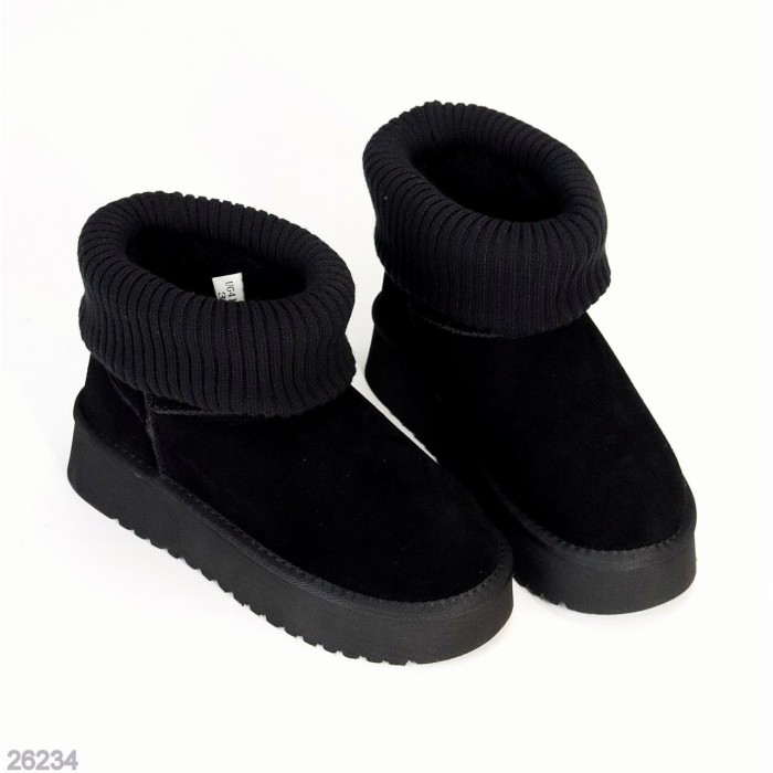 Уггі жіночі натуральна замша колір-чорний зима 36р.