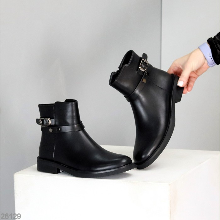 Класичні повсякденні чорні черевики на флісі низький хід