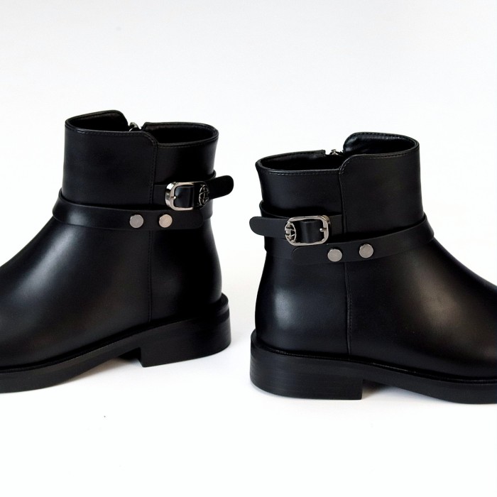 Класичні повсякденні чорні черевики на флісі низький хід