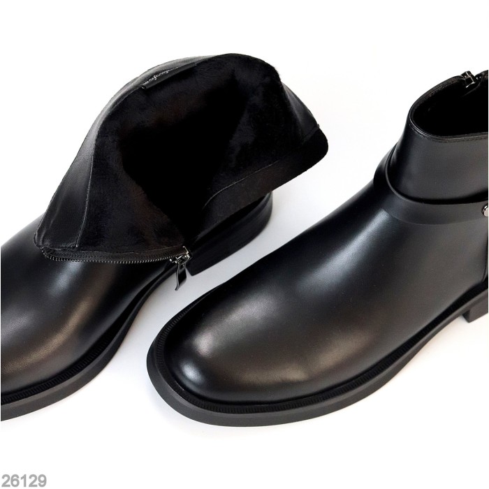 Класичні повсякденні чорні черевики на флісі низький хід