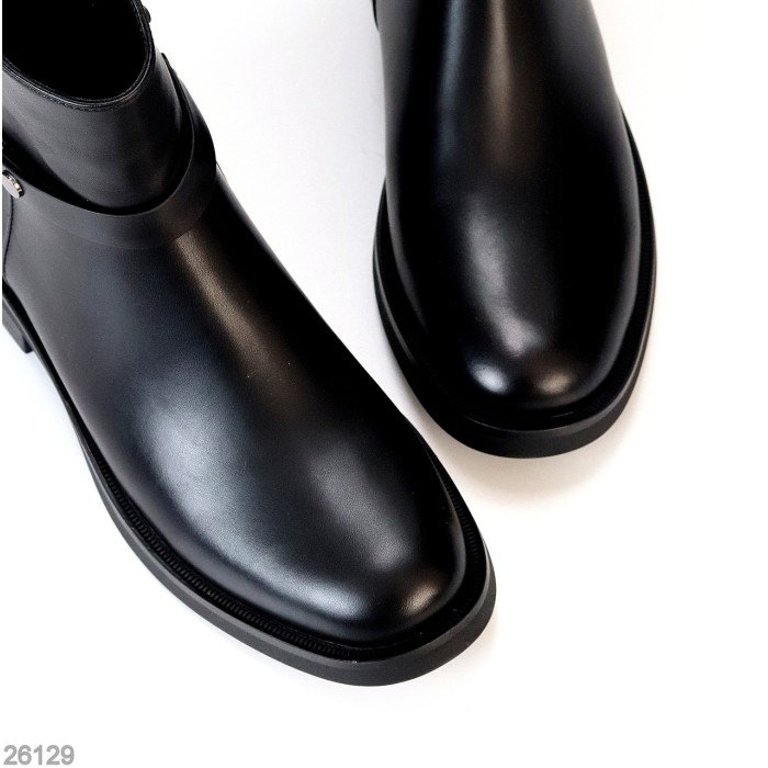 Класичні повсякденні чорні черевики на флісі низький хід