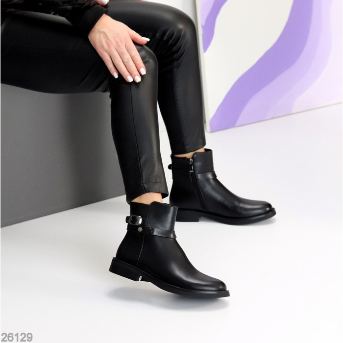 Класичні повсякденні чорні черевики на флісі низький хід