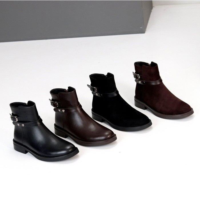 Класичні повсякденні чорні черевики на флісі низький хід