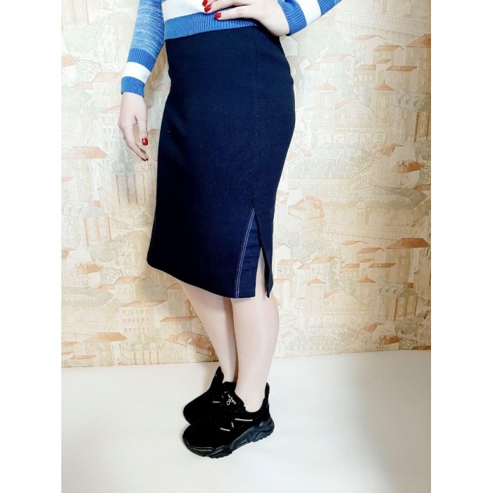 РОЗПРОДАЖ! Спідниця трикотажна колір- т. Синій 46,48,50,58,60р