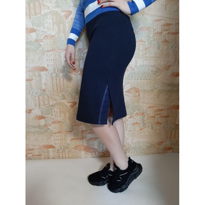 РОЗПРОДАЖ! Спідниця трикотажна колір- т. Синій 46,48,50,58,60р