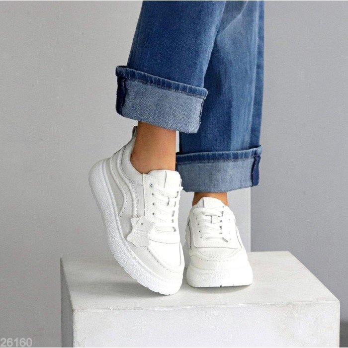 Кросівки жіночі натуральна шкіра білі 36р