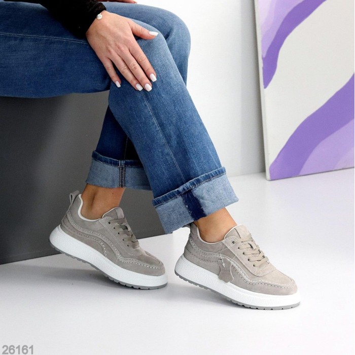 Кросівки жіночі натуральна замша сірі 41р