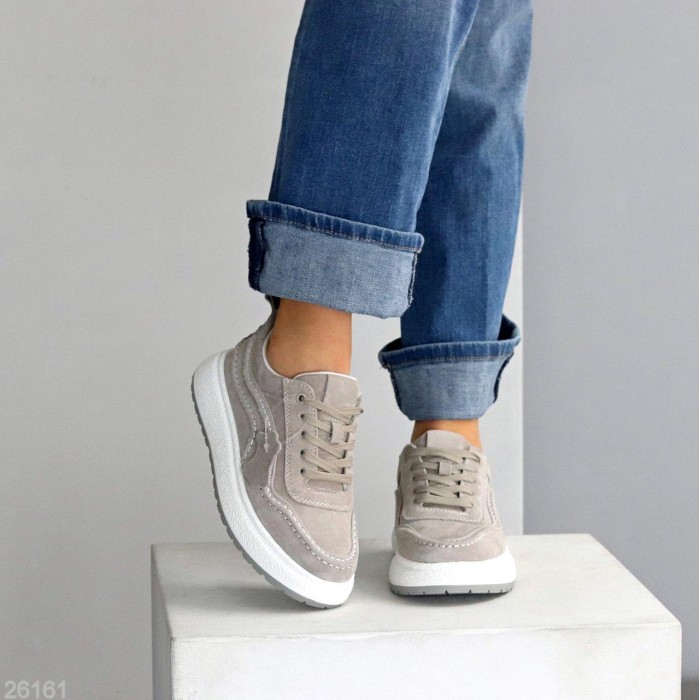 Кросівки жіночі натуральна замша сірі 41р