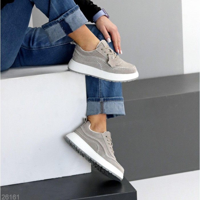 Кросівки жіночі натуральна замша сірі 41р