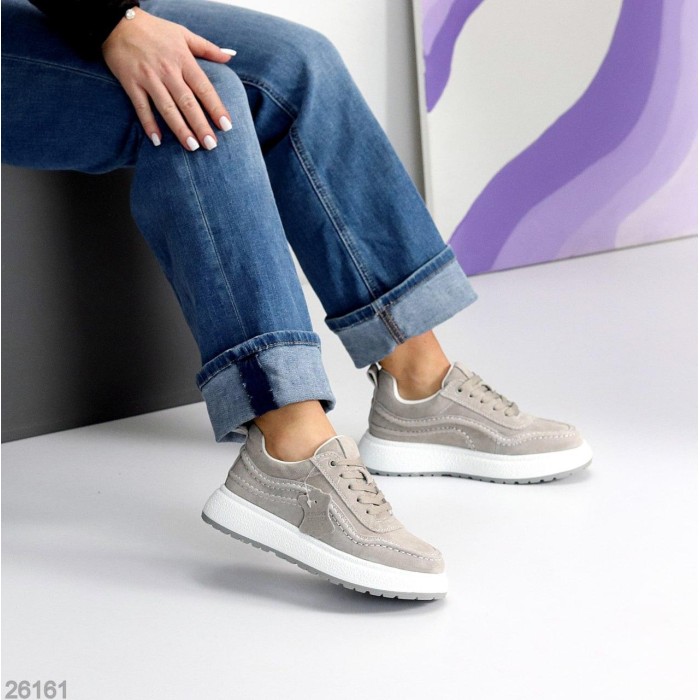 Кросівки жіночі натуральна замша сірі 41р