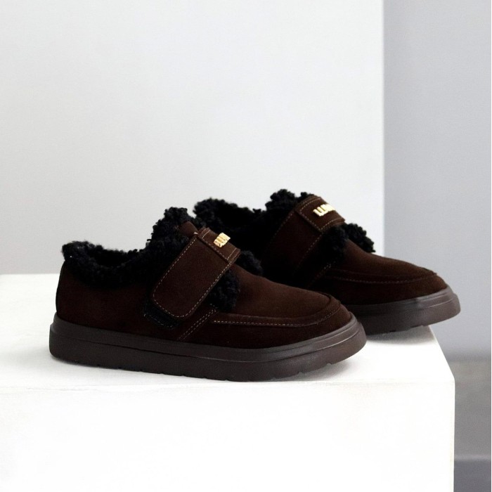 Кросівки/автоледі жіночі натуральна замша колір-шоколад зима на 35.5,36р.