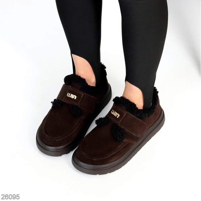 Кросівки/автоледі жіночі натуральна замша колір-шоколад зима на 35.5,36р.