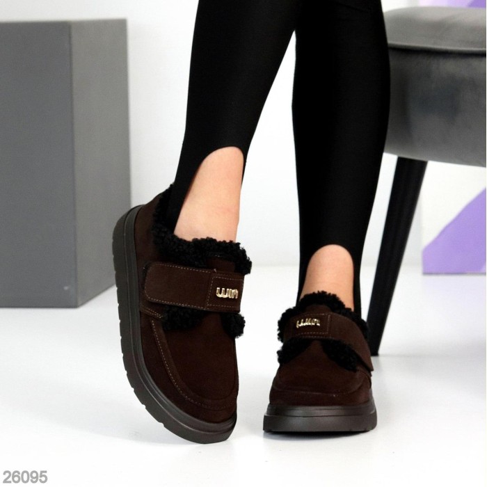 Кросівки/автоледі жіночі натуральна замша колір-шоколад зима на 35.5,36р.