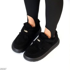 Кросівки/автоледі жіночі натуральна замша колір-чорний зима на 36р.