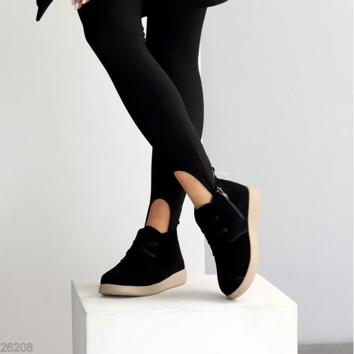 Черевики жіночі натуральна замша чорні демі 36,37р