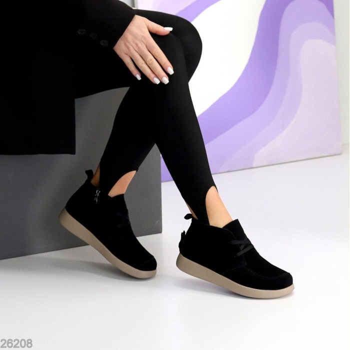 Черевики жіночі натуральна замша чорні демі 36,37р