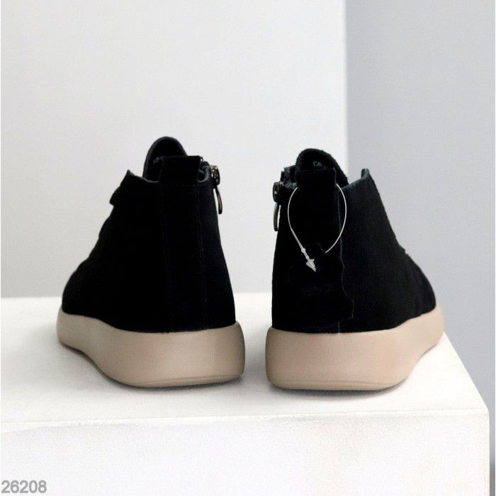 Черевики жіночі натуральна замша чорні демі 36,37р