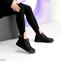 Черевики жіночі натуральна шкіра чорні демі 36,40р