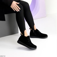 Ботинки женские натуральная замша черные деми 36,37р
