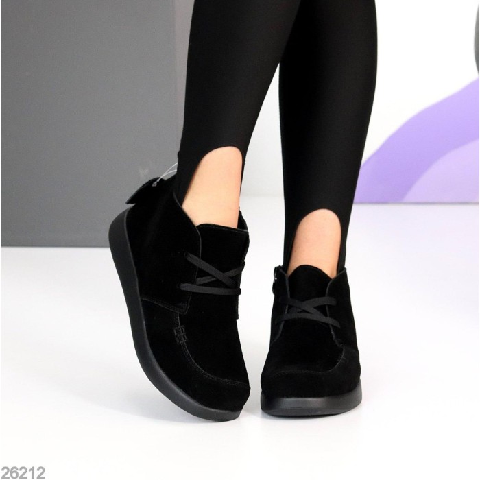 Черевики жіночі натуральна замша чорні демі 36,37р