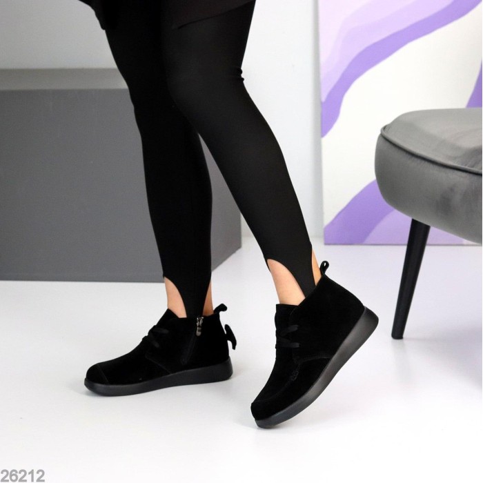 Черевики жіночі натуральна замша чорні демі 36,37р