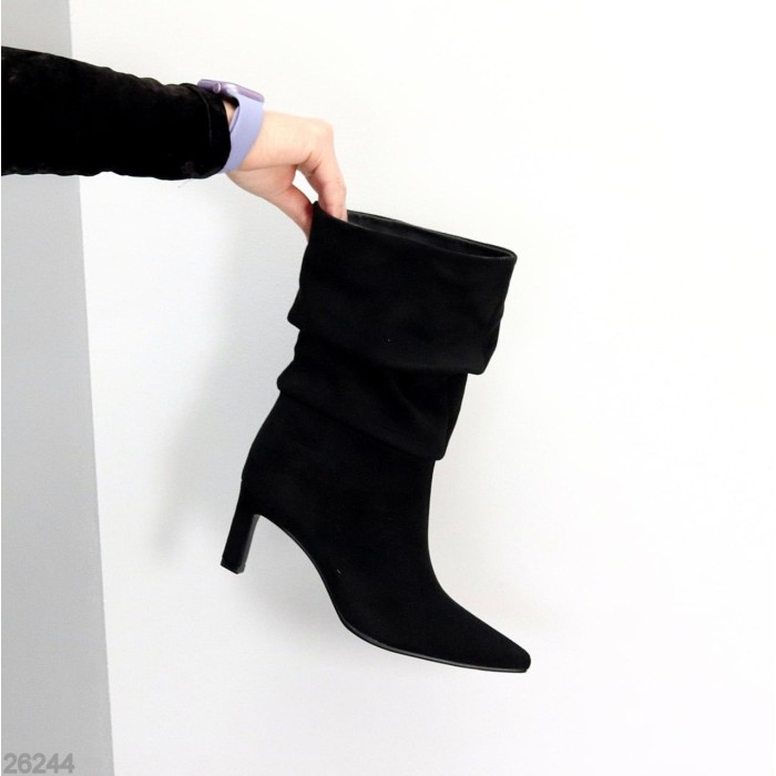 Напівчоботи жіночі еко-замша чорні деми 35,36,37р.