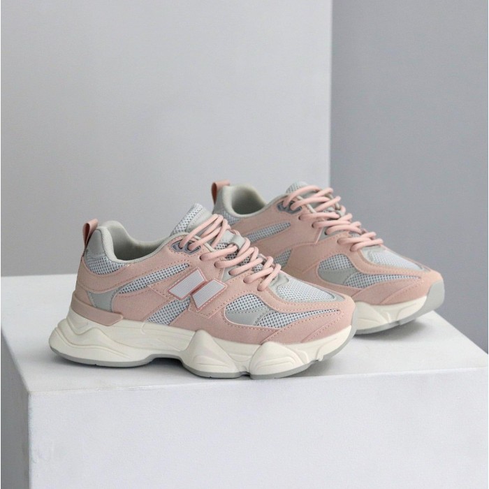 Кроссовки женские натуральная-кожа замша цвет-пудра на 37,39р