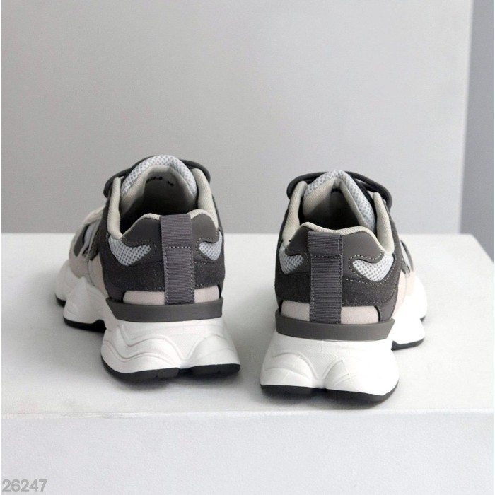 Кросівки жіночі натуральна шкіра/замша сірі на 35.5,36,37р