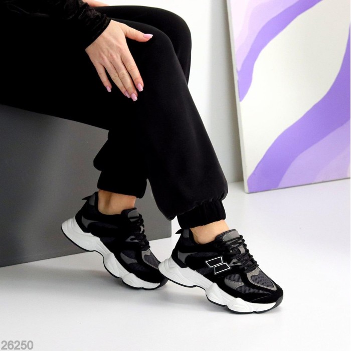 Кроссовки женские натуральная кожа/замша черные на 35.5,36,37,41р.