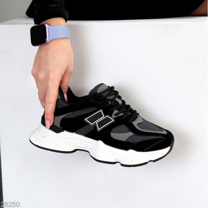 Кроссовки женские натуральная кожа/замша черные на 35.5,36,37,41р.