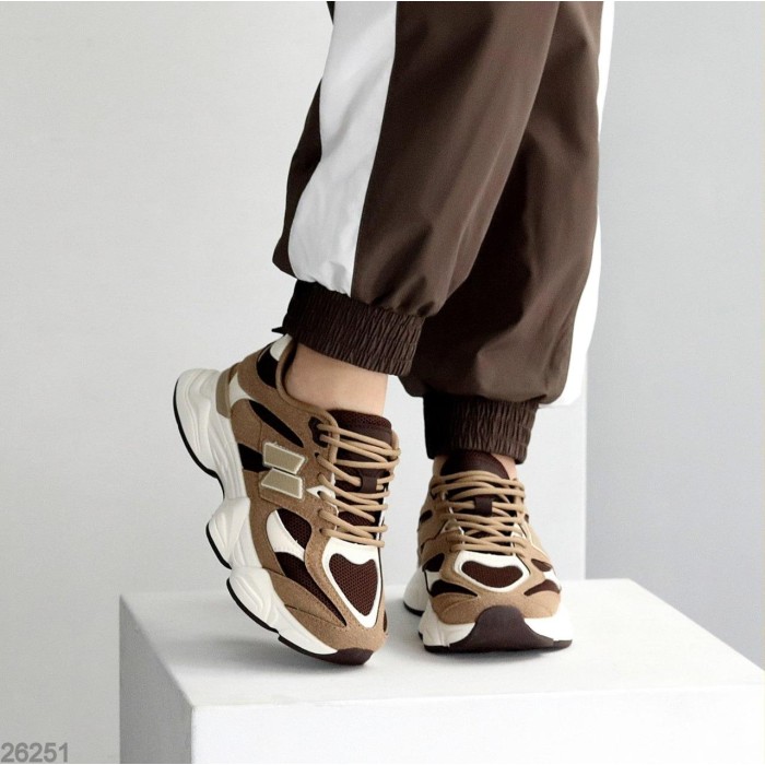 Кросівки жіночі натуральна-шкіра/натуральна-замша колір-бежевий на 35.5,37р