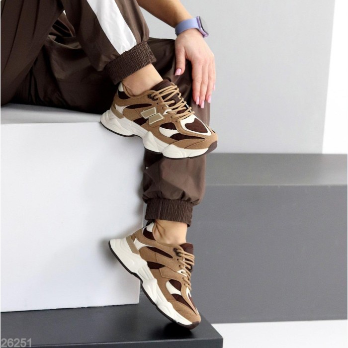 Кросівки жіночі натуральна-шкіра/натуральна-замша колір-бежевий на 35.5,37р