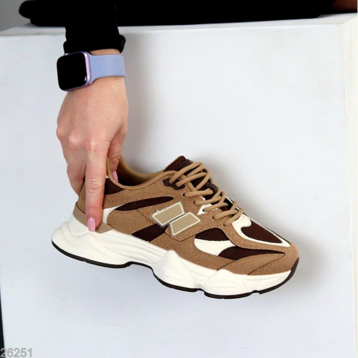 Кросівки жіночі натуральна-шкіра/натуральна-замша колір-бежевий на 35.5,37р