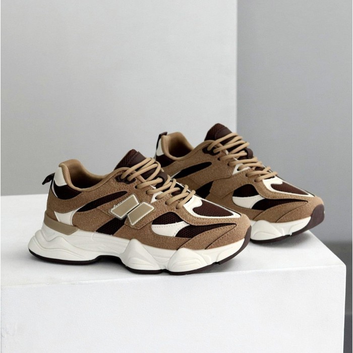 Кросівки жіночі натуральна-шкіра/натуральна-замша колір-бежевий на 35.5,37р