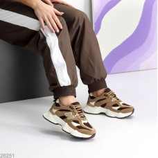 Кросівки жіночі натуральна-шкіра/натуральна-замша колір-бежевий на 35.5,37р