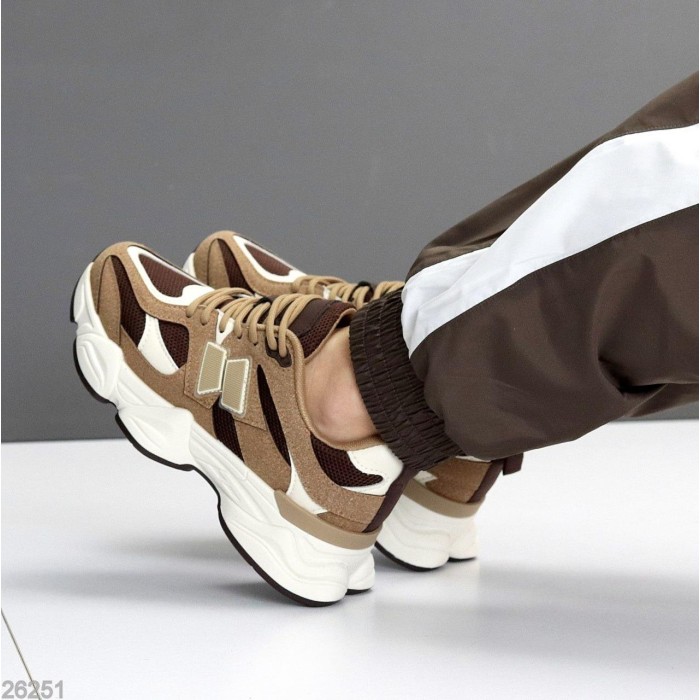 Кросівки жіночі натуральна-шкіра/натуральна-замша колір-бежевий на 35.5,37р