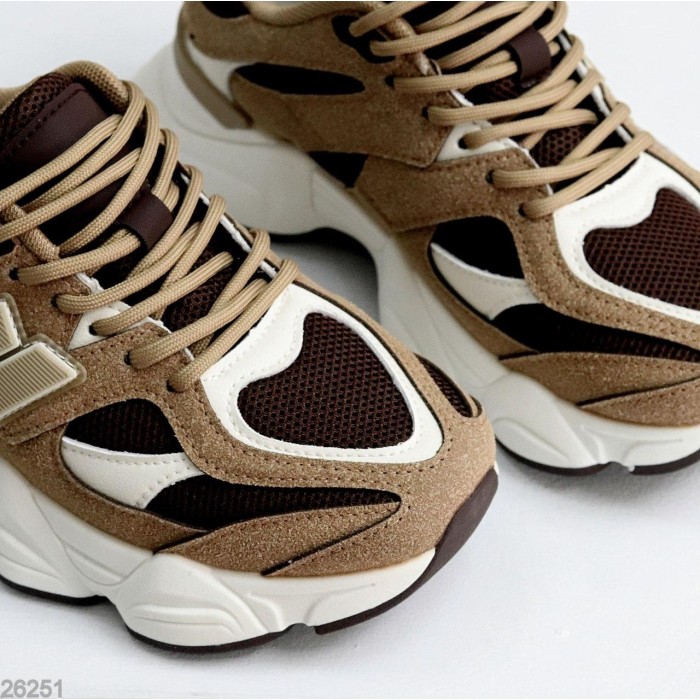 Кросівки жіночі натуральна-шкіра/натуральна-замша колір-бежевий на 35.5,37р