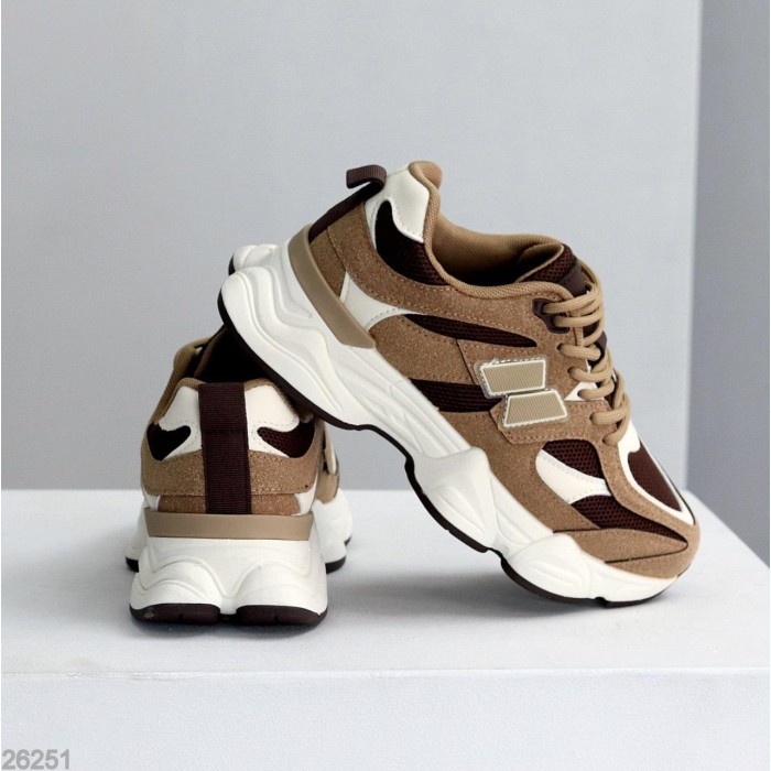 Кросівки жіночі натуральна-шкіра/натуральна-замша колір-бежевий на 35.5,37р