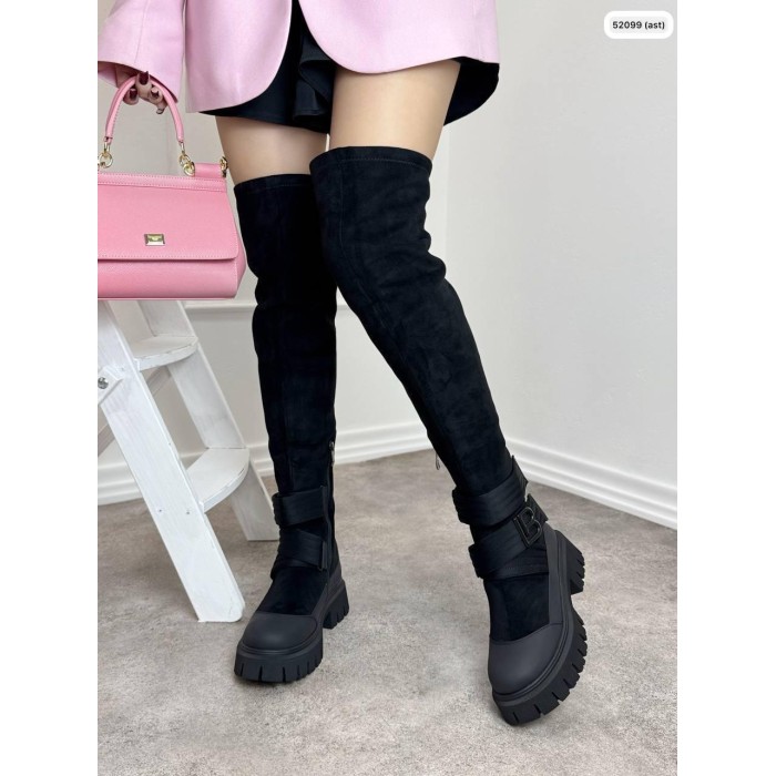 Ботфорти жіночі з Еко шкіри чорні євро зима 36р