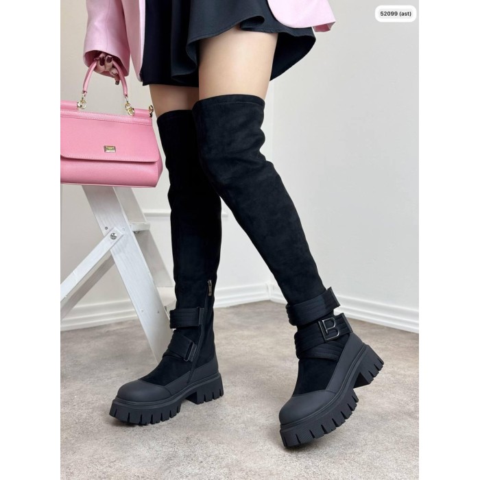 Ботфорти жіночі з Еко шкіри чорні євро зима 36р