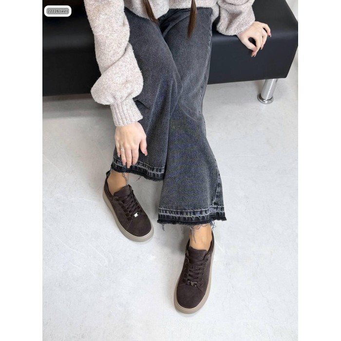 Кросівки жіночі натуральна замша колір: шоколад 36,38,39р