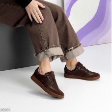 Кеди жіночі натуральна-шкіра/замша колір-шоколад 36,38,39,40,41р