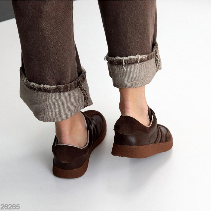 Кеди жіночі натуральна-шкіра/замша колір-шоколад 36,38,39,40,41р