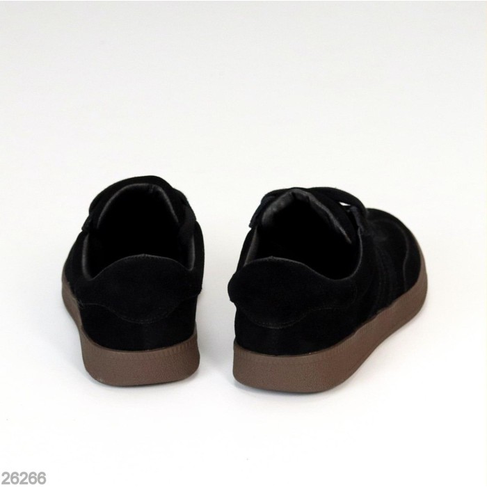 Кеди жіночі натуральна замша чорні 36,37,39,40,41р