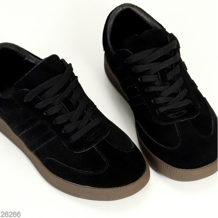 Кеди жіночі натуральна замша чорні 36,37,39,40,41р