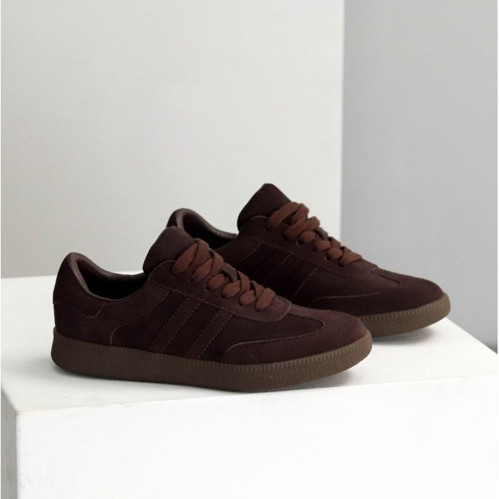 Кеди жіночі натуральна замша колір шоколад 36,37,38,39,40,41р